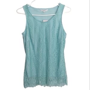 NWT CLEO lace lined mint sleeveless tank top size XS